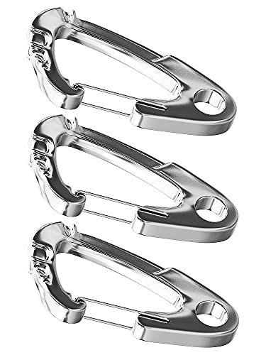 Mighty Paw Dog Tag Carabiner Clips - 3 Pack Strong Dog Clip - Weather Resistant & Easy to Clean Quick ID Holders - Easy Switch Pet Tags - Attach Keys or Poop Bag Holders - for All Size Collars
