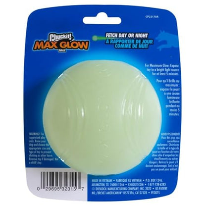 Chuckit! Glow in the Dark Bouncy Balls - Ball for Dogs, Chuckit Dog Toy, Max Glow Balls - Extra-Large, 3.5 Inch, Pack of 1 - size: Extra-Large