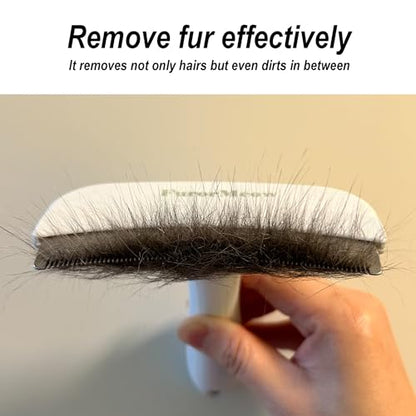 Pet Deshedding Tool with Curve Blade, Cat Grooming Brush, Tight V-shaped Teeth Shedding Comb for Cats and Dogs (White, Large) - color: White, size: Large