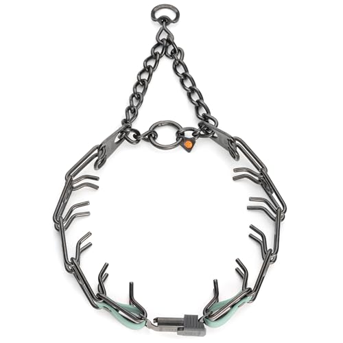 Herm Sprenger Black Stainless Steel Dog Collar with Quick Release ClicLock Buckle and Biothane Insert Training Collar Made in Germany (Sage Green, 25in x 4.0mm(Neck Size up to21-22in)) - color: Sage Green, size: 25in x 4.0mm(neck size up to21-22in)