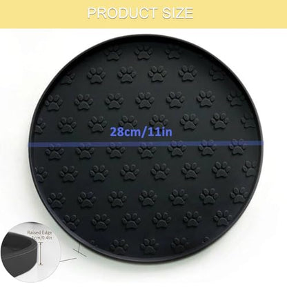 Dog Food Mat - Waterproof Cat Bowl Mat, Silicone Pet Food Mat with Edges, Nonslip Dog Feeding Mat for Protecting Floors (Grey+Black) - color: Grey+Black