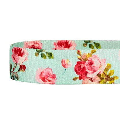 Blueberry Pet Spring Scent Inspired Rose Print Martingale Safety Training Dog Collar, Turquoise, Medium, Heavy Duty Adjustable Collars for Dogs - color: Turquoise, size: Medium