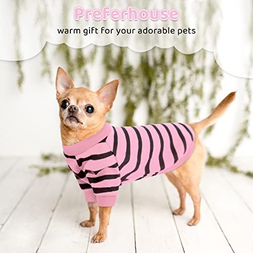 Pet Dog Striped T-Shirt Dogs Cats Cotton Vest Spring Summer Pet Apparel Tee Shirt Suitable for Small and Medium Large Pets French Bulldog Bichon - color: Light Pink, size: X-Small