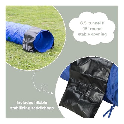 TRIXIE Dog Agility Tunnel - l 78.7 in Long & 15.7 in Diameter | Agility Tunnel for Small Dogs, At Home Obstacle Training Equipment, Indoor and Outdoor Use - size: 78.5 x 15.5 x 15.5 in.
