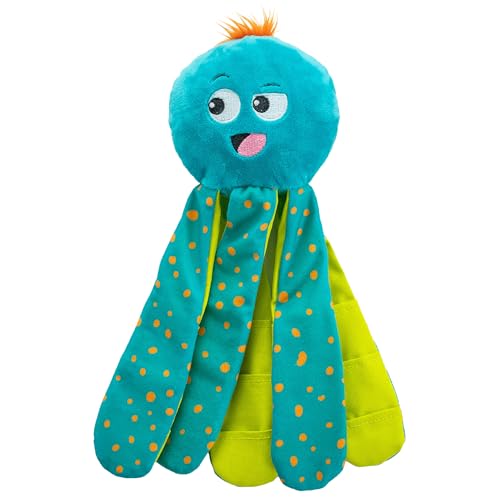 Outward Hound by Nina Ottosson Silly Legz Interactive Plush Dog Puzzle, Dog Enrichment Toys, Plush, Floppy, Long, Octopus, Blue - color: Silly Legz Octopus