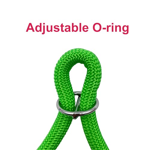 Braided Round Martingale Dog Collar, Training Collar with Slidable Stop Ring - Ideal for Medium/Large Dogs (M+(1/2") - 18" Long, Light Green) - color: Light Green, size: M+(1/2") - 18" Long