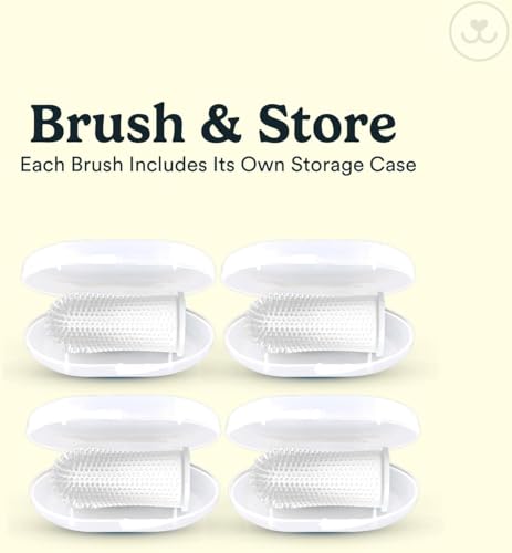 Jasper Dog Toothbrush, 360 Dog Tooth Brushing Kit, Finger Toothbrush, Cat Tooth Brush, Teeth Cleaning, Pet Tooth Brush for Small & Large Pets, Pet Toothpaste Not Included, 4-Pack Clear - color: Clear (4-pack)