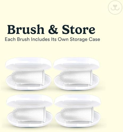 Jasper Dog Toothbrush, 360 Dog Tooth Brushing Kit, Finger Toothbrush, Cat Tooth Brush, Teeth Cleaning, Pet Tooth Brush for Small & Large Pets, Pet Toothpaste Not Included, 4-Pack Clear - color: Clear (4-pack)