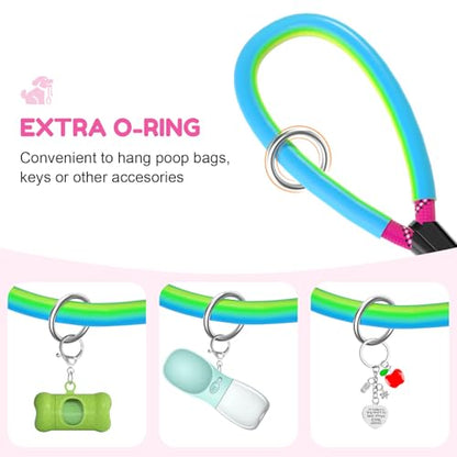 Dog Leash Heavy Duty 4/5/6ft XiaZ 2 Handles Dog Leashes for Medium Large Dogs 1/2 Inch 1000lb Strength Reflective PVC Waterproof-Handles Metal Hook Dual-Handle Rope Leash Nighttime Safety - color: Red, size: 6FT (1/2")-1