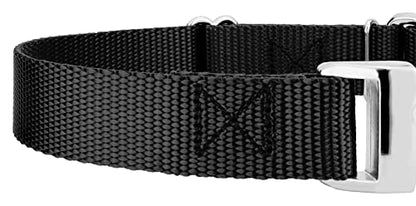 Country Brook Petz - Martingale Dog Collar - Heavy Duty Nylon Adjustable Martingale Dog Collar with Premium Buckle for Small Medium Large Breeds (5/8 Inch, Extra Small, Black) - color: Black, size: Extra Small (Pack of 1)