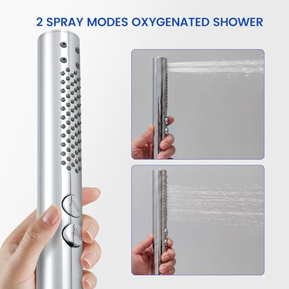 High pressure Round Handheld Shower Head Only, Anti-clog Nozzles, 2 In 1 Function Replacement Shower Wand with Handheld to Clean Tub, Tile & Pets, Rain Shower Head for Bathroom (Chrome) - color: Chrome