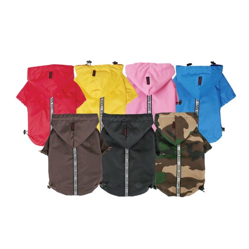 Puppia Base Jumper Dog Raincoat Waterproof Pet Rain Jacket with Reflective Safety Strips Lightweight High-Visibility with Leash Hole, Medium, Yellow, Polyester - color: Yellow, size: Medium