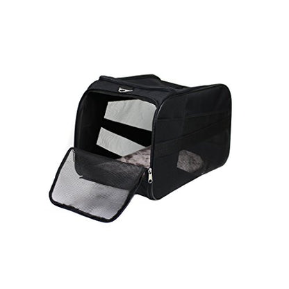 dbest products Pet Smart Cart Carrier, Medium, Black, Soft Sided Collapsible Folding Travel Bag, Dog Cat Airline Approved Tote Luggage Backpack - color: Black, size: 21.0"L x 12.0"W x 16.0"H, style: Carrier Only