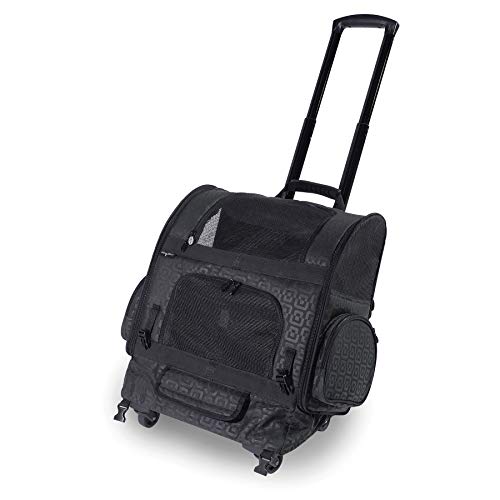 Gen7Pets Dog Carrier - Medium Black Roller Bag Pet Carrier - color: Black, size: 16.5"L x 10.5"W x 19.0"H