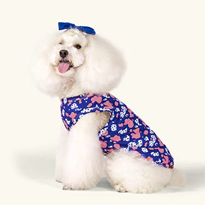 CuteBone Dog Shirts 2-Pack Soft Pet Clothes Breathable Summer Vest for Small Puppy and Stretchy Cat Apparel - color: Stars&map, size: Medium