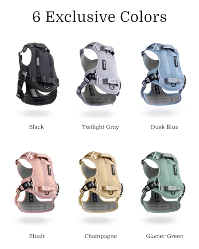 MagEase Dog Harness - 3-Second Magnetic Buckles, 3-Point No-Pull Control, Heavy-Duty 900D Nylon, Dual Safety Handles, Breathable Mesh,Adjustable Fit, Black, Large - color: Black, size: L