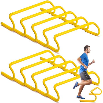 Wettarn 10 Pcs Speed Agility Training Hurdles Detachable Durable Hurdle Agility Plyometric and All Purpose Speed Training Equipment for Athletes Soccer Basketball - color: Yellow, size: 6 Inch