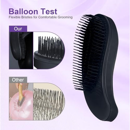 Small Dog Brush- Grooming Tool for Teddy, Yorkies, Maltese, Shih Tzu, Chihuahua - Puppy Hair Brush (Black) - color: Black