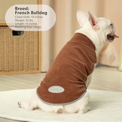 cyeollo Fleece Dog Sweater Vest, Reflective Dog Sweatshirt Pullover Doggie Jacket for Small Medium Large Doggie Clothes Boy Girl Pets, Brown & Khaki S - color: Brown & Khaki, size: Small