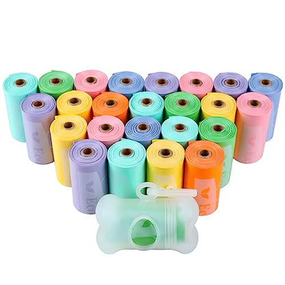 ECO-CLEAN 360 Count Dog Poop Bags with Dispenser, Leak-Proof, Unscented, 0.2 Ltr Capacity, Indoor/Outdoor Use - color: Colorful