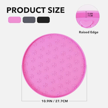 Silicone Pet Food Mat - Waterproof Dog Food Bowl Mat Cat Feeding Mat Thicker Pet Placemat Eating Mat with High Lip to Prevent Spills, Dog & Cat Water Bowl Mat for Messy Drinkers to Protect Floors,Pink - color: Pink