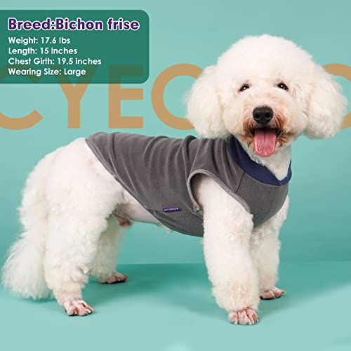 cyeollo 2 Pack Dog Sweater Soft Stretchy Fleece Vest with Reflective Stripe Pullover Sweatshirt Dog Jacket Lightweight Pet Clothes in Cold Weather Sweaters for Small Dogs, Navy & Grey M - color: 2# Navy & Grey, size: Medium