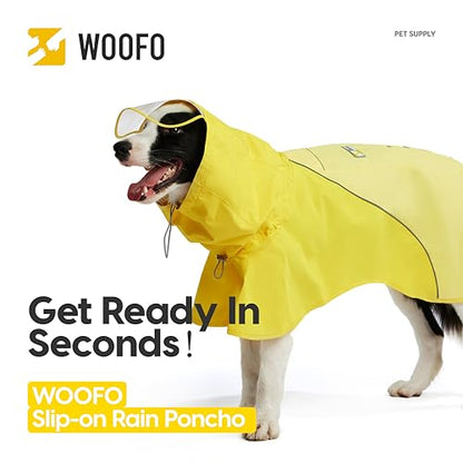Slip-On Dog Rain Poncho, Quick & Easy to Wear Dog Raincoat, Unrestricted, Super Lightweight, and Waterproof Rain Jacket for All Breeds, Adjustable and Reflective (Grey, Small) - color: Grey, size: Small