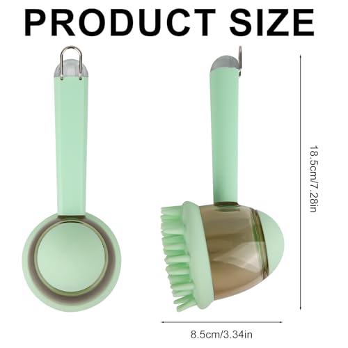Pet Bath Brush with Soap Dispenser, 3-in-1 Dog & Cat Grooming Brush for Bathing, Massaging & Deshedding Pet Shower Scrubber for Daily Cleaning (Green)