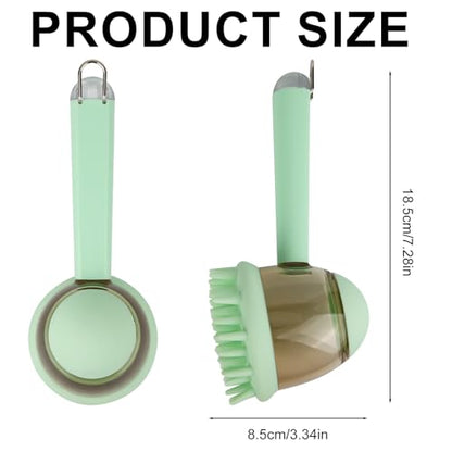 Pet Bath Brush with Soap Dispenser, 3-in-1 Dog & Cat Grooming Brush for Bathing, Massaging & Deshedding Pet Shower Scrubber for Daily Cleaning (Green)