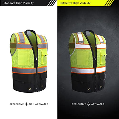 Shine Bright Safety Vest - High Visibility with Reflective Straps and Pockets – Premium, Soft, Durable, and Breathable - color: Black, size: Small