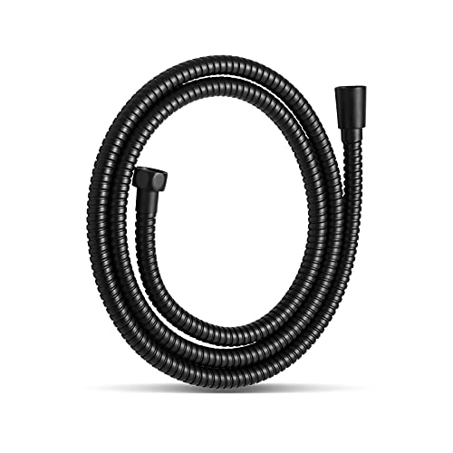 OFFO Shower Hose, Kink Free Stainless Steel Shower Hose Attachment Electroplating Handheld Shower Head Hose Flex Hoses Extension with Brass Insert & Nut for Pet Bathing Cleaning 80 in, Matte Black - color: Matte Black, size: 80 in