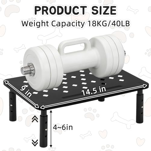 Elevated Cat Food Stand, Adjustable Height Automatic Feeder Stand for Cats Dog Pet Feeding station, Cat Feed Table Suitable for Most Automatic Pet Feeders & Water Dispensers(Black)-Non slip - color: Black