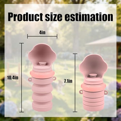 Collapsible Dog Water Bottles, Portable Dog Water Bowl Dispenser & Travel Water Bottle for Dogs - Perfect for Walking, Hiking & Outdoor Activities, Essential Item for Dogs, Food-Grade Silicone (Pink)