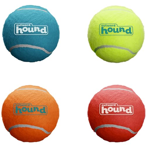 Outward Hound Squeaker Ballz – Squeaky Tennis Balls for Dogs Under 25 lbs, Interactive Dog Toy for Fetch & Training, Small (2"), 4‑Pack - color: Multi Squeaker Balls, size: Small, style: 4-Pack