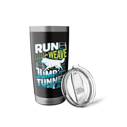 Run Weave Jump Tunnel Dog Agility Stainless Steel Insulated Tumbler - color: Black