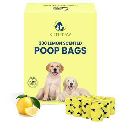 Compostable Dog Poop Bags, 300 Count, Lemon Scented | Extra Thick & Leak-Proof, Corn Starch Blend, Eco-Friendly Biodegradable, For Dogs and Puppies - style: Poop Bags Rolls