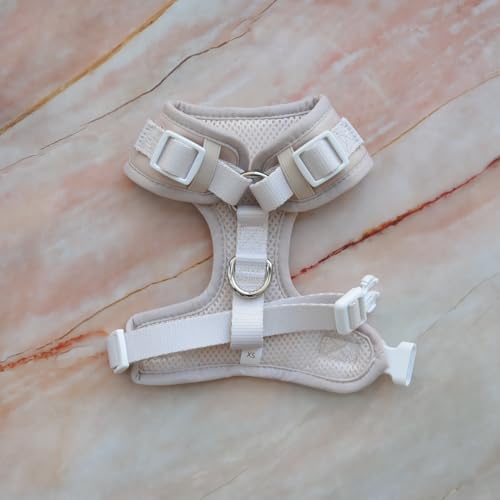 Premium No-Pull Dog Harness Soft Neoprene & Breathable Mesh Vest with Front & Back Clip D-Rings Adjustable Lightweight Walking Harness for Puppies, Small & Medium Dogs (Sand, XS) - color: Sand, size: XS: Neck 10.6-14.2'', Chest 14.2-18.9''