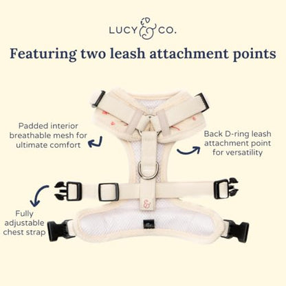 Lucy & Co. Ever So Sweet No-Pull Dog Harness, Adjustable Front Clip Harness with Comfort Padding, X-Large - color: Ever So Sweet, size: X-Large