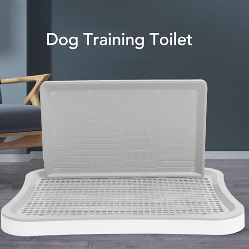 Puppy Pee Pad Holder,Dog Training Toilet with Wall Column Removable Portable Puppy Mesh Training Potty for Large Small Medium Pets (White) - color: White