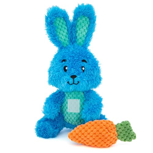 GURU Loveys Soft & Cuddly Rabbit Dog Toy with Removable Squeaker - Dog Toy with Multiple Textures to Stimulate Play & Engage Your Dog’s Instincts- Puzzle Dog Toy, Low-Pile & Bubble Plush - style: Rabbit