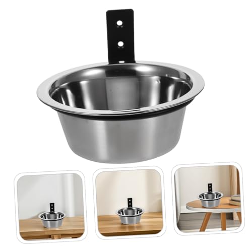 2pcs Wall Mounted Dog Bowls Elevated Raised Stainless Steel Feeding and Water Bowls 6 Inch for Small Dogs Pet Wall Fixed Feeder Station