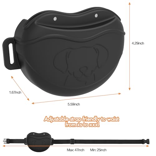 Dog Treat Pouch - Premium Silicone - Upgrade 4 Strong Magnets Enhanced Magnetic Closure, Adjustable Waist Belt - Ideal for Puppy Training and Outdoor Walks - Black - color: Black