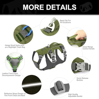 Escape Proof Dog Harness with Handle - Reflective No Pull Dog Vest, Lightweight Full Body Pet Harness Adjustable for Small Dogs Walking,Training(Green,Chest:14-22") - color: Green, size: XS: Chest 14-22", Fit 8-12 lbs