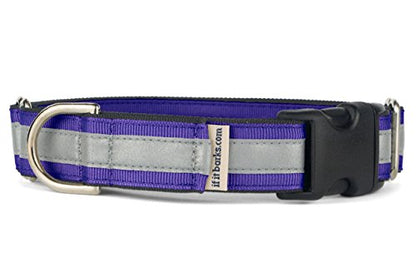 If It Barks 1" Reflective Martingale Collar with Quick Snap Buckle for Dogs, Adjustable, Made in USA,Small, Purple - color: Purple, size: Small w/Buckle