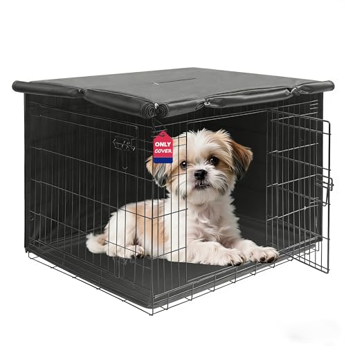 HiCaptain Breathable Dog Crate Cover 30 Inch, Durable Heavy Duty Kennel Cover, Dual Zippered Panels, Windproof Waterproof UV-Resistant (Grey) - color: Minimalist Gray, size: 30.0"L x 19.0"W x 21.0"H