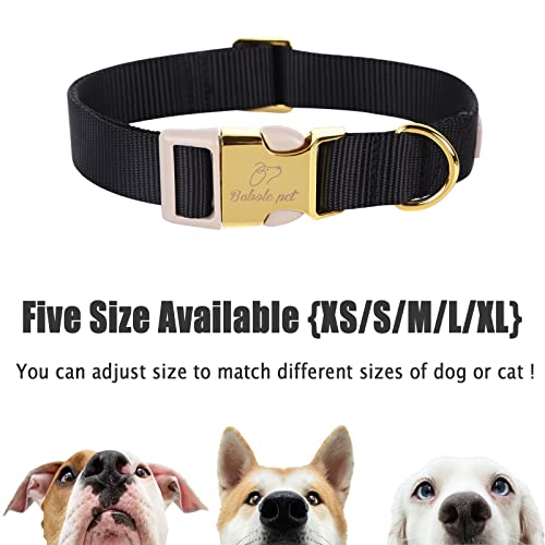 Nylon Dog Collar - Adjustable Black Soft Webbing Dog Collars for Small Medium Large Dogs Boy Girl Puppy Collar with Safety Metal Buckle XS - color: Nylon-Black, size: XS