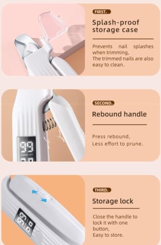 2-in-1 Dog Nail Trimmers & Dog Nail Grinder with 2 LED Lights, USB Rechargeable, Cat Nail Clipper with Splash Guard, and Multiple Grinding Methods for Small, Medium, and Large Dogs & Cats