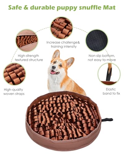 KeeKit Snuffle Mat for Dogs, 20x20 Inch Slow Feeder Mat, Interactive Feeding Game for Small & Medium Dogs - Encourages Natural Foraging, Mental Stimulation - Non-Slip Durable Design for Kibble/Treats