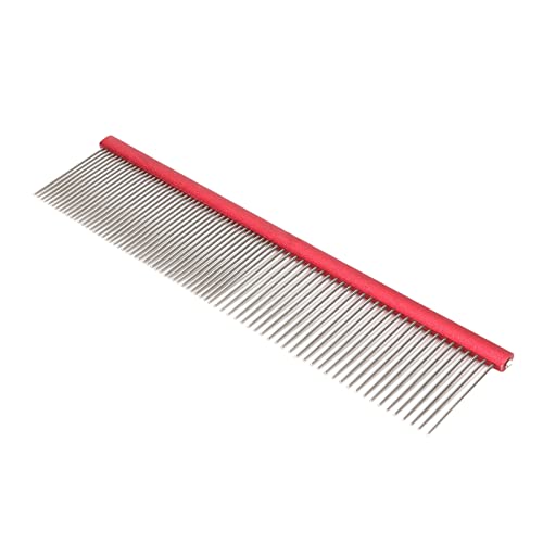 VINGVO Greyhound Comb for Dogs, Metal Dog Comb with Rounded Ends, 16cm/6.3in, Red - size: Red 16cm/6.3in