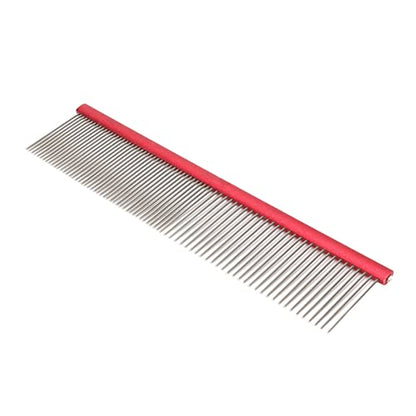 VINGVO Greyhound Comb for Dogs, Metal Dog Comb with Rounded Ends, 16cm/6.3in, Red - size: Red 16cm/6.3in